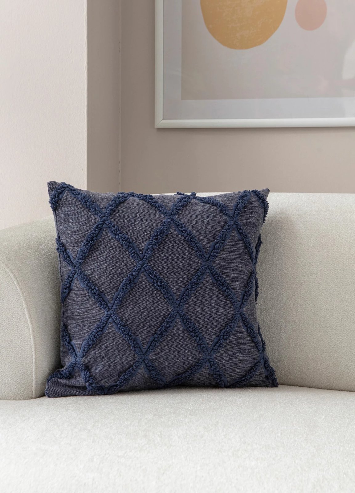 Jastëkëmbulesë dekorative, ngjyrë kaltër, Tuffet, Evila Originals, 43x43cm