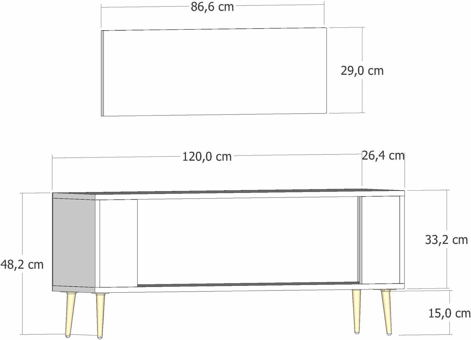 Komodë TV, ngjyrë antracit dhe argjendi, Retrolp5