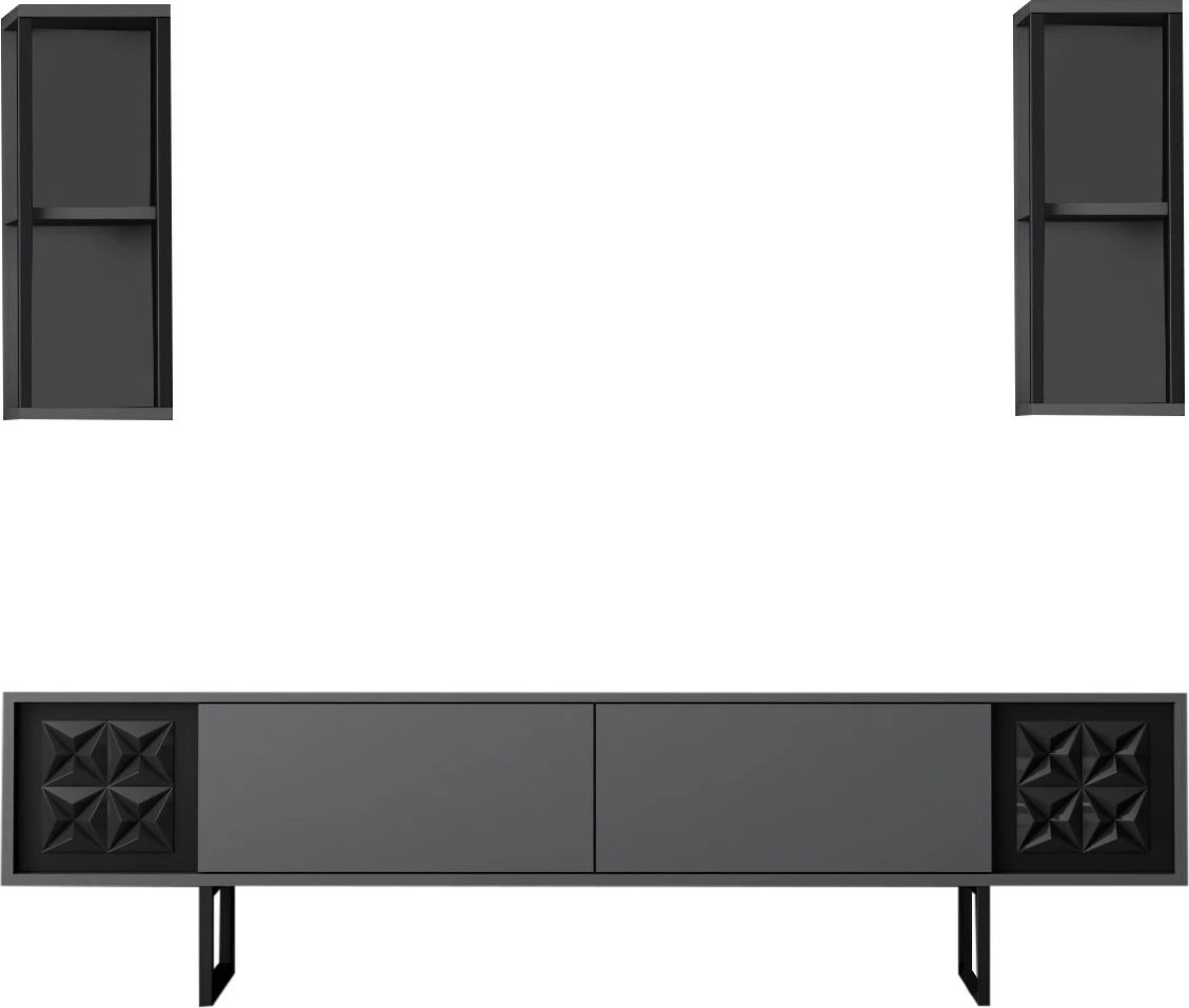 Set mobiljesh për dhomë dite Skye Decor, linjë e zezë, anthracite, e zezë