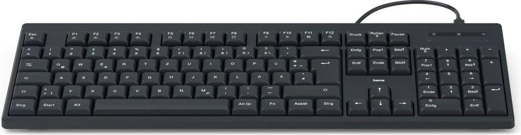 Tastierë Hama CK-100 me kabllo, USB-A/USB-C, e zezë