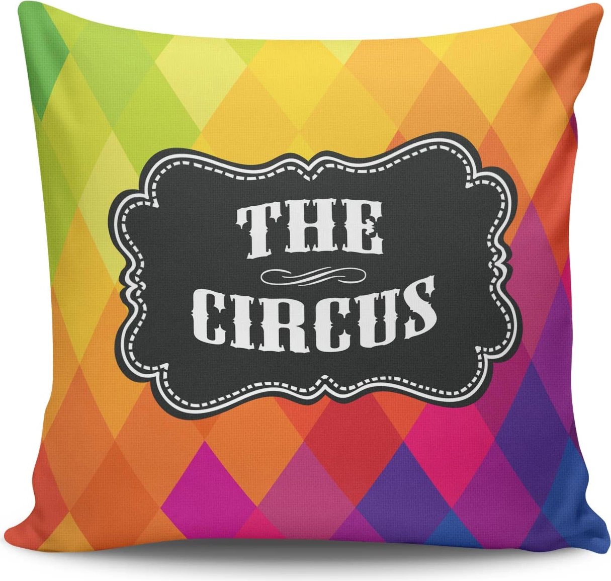 Jastëk dekorativ, shumëngjyrësh, 'THE CIRCUS', 43x43cm, pa mbushje
