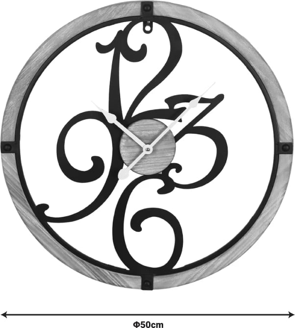 Orë muri Confu Inart metal, ngjyrë e zezë, 50x2.5x50cm