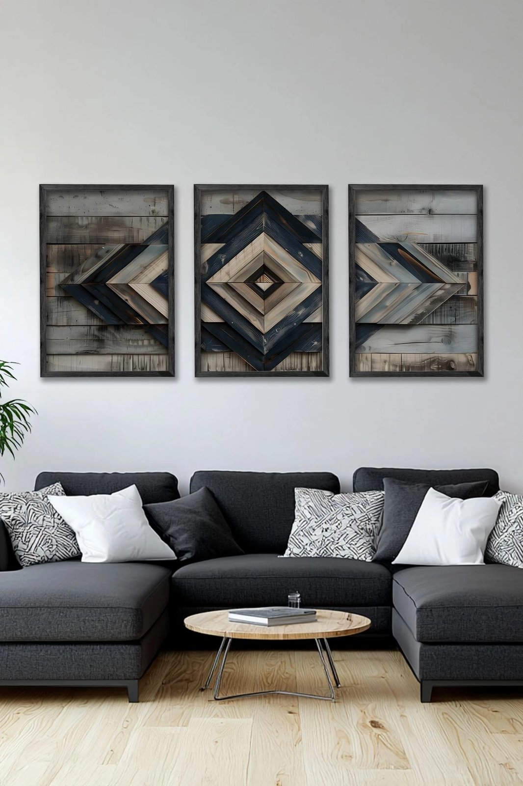 Pikturë dekorative me kornizë (3 copë), Wallity, Ersy3Syhcrv38