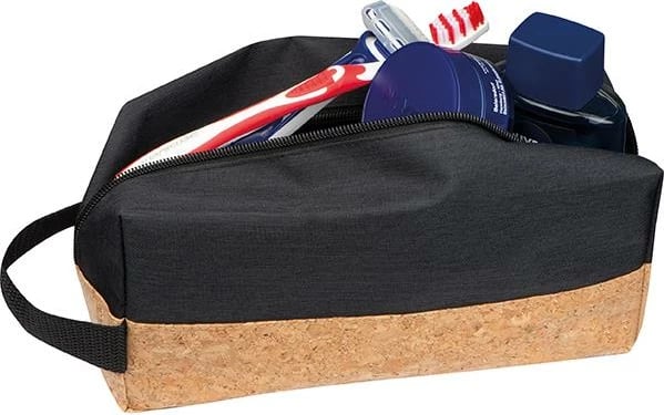 Çantë kozmetike MACMA me fund tapë, H11.5x25x10.5cm, e zezë