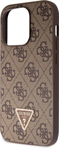 Mbështjellës Guess Crossbody 4G Metal Logo për iPhone 14 Pro, Kafe