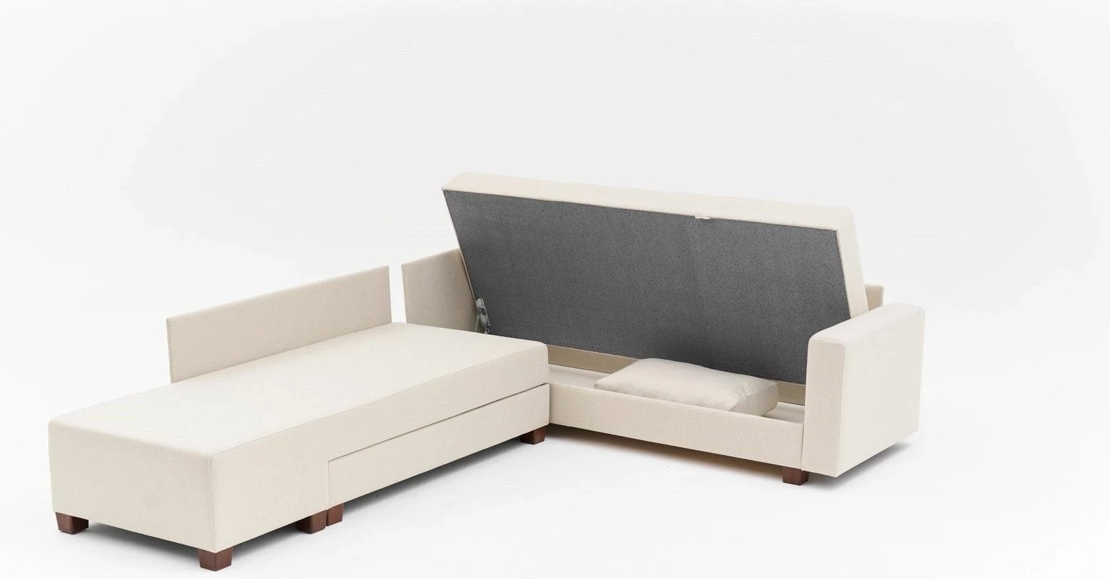 Kënd-sofë-krevat Atelier del Sofa, Aly Arzilla, kënd majtas, krem