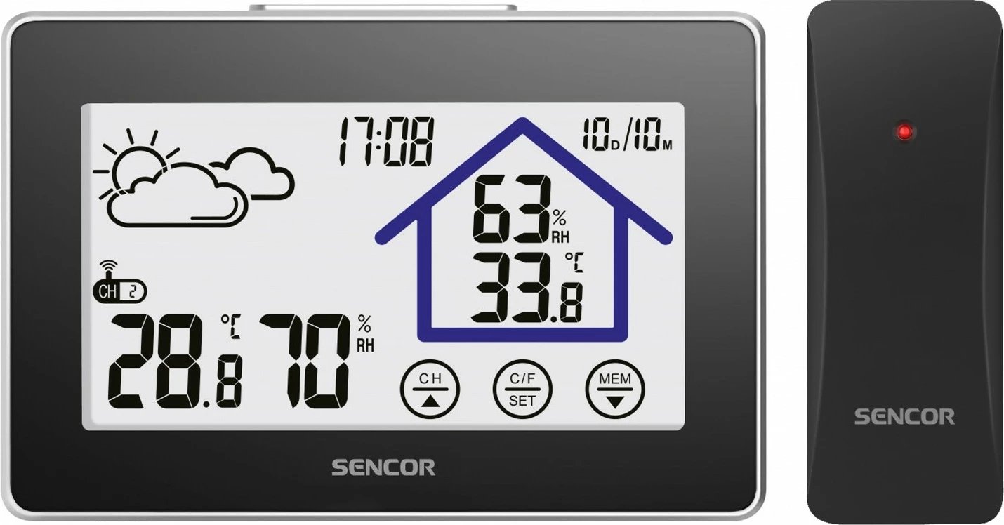 Stacion moti Sencor SWS 2999 me ekran touch LCD, i zi/bardhë