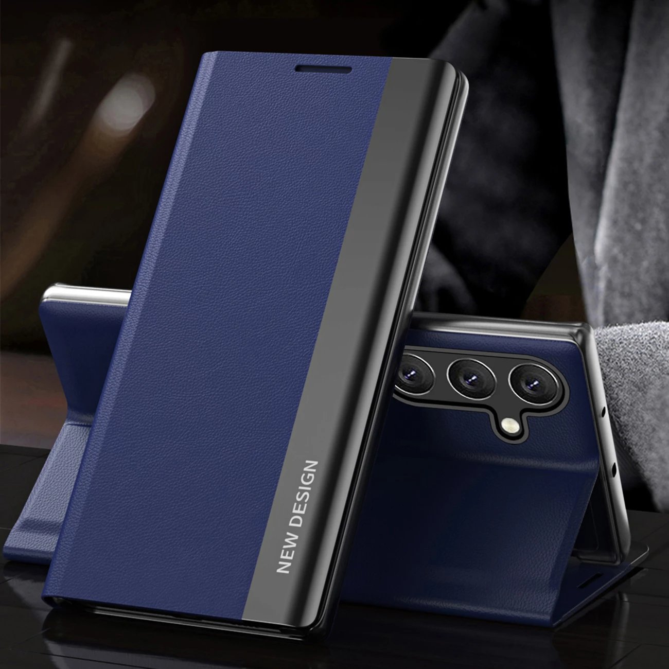Mbështjellës Hurtel Sleep Case Pro për Samsung Galaxy S25+, kaltër