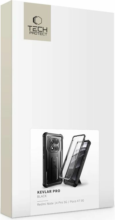 Mbështjellës Tech-Protect Kevlar Pro për Xiaomi Redmi Note 14 Pro 5G / Poco X7 5G, i zi