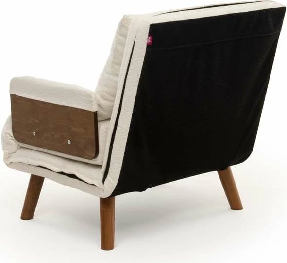 Krevat-karrige një vendës, Atelier del Sofa, Cosmo Single, material teddy, e bardhë