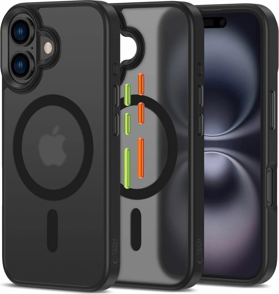Mbështjellës Tech-Protect MagMat Magsafe 3-set për iPhone 16, Mat i zi