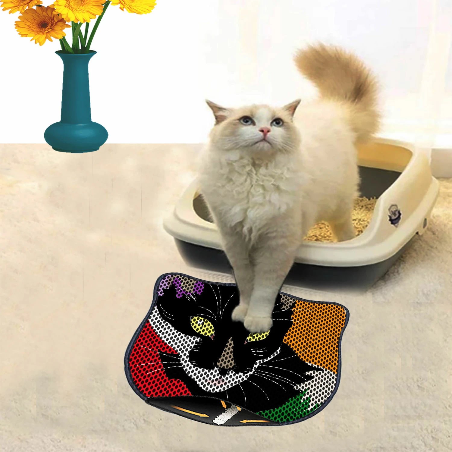 Tapet për rërë të maceve, shumëngjyrësh, Paws & Whiskers, Kdkafa0247, 40x50cm
