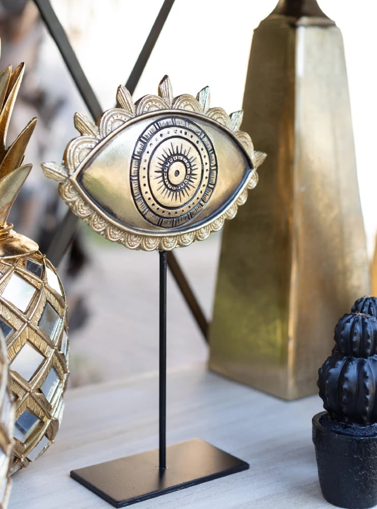 Dekor Totem SY, polirezine, ari e zi, 19x7x30cm