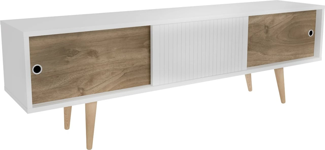 Komodë TV Hanah Home, Ecrin, e bardhë dhe arre