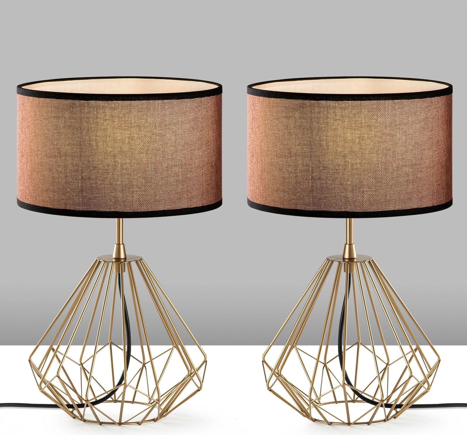 Set llamba tavoline Opviq, Diamond, ngjyrë ari, S-713, 2 copë