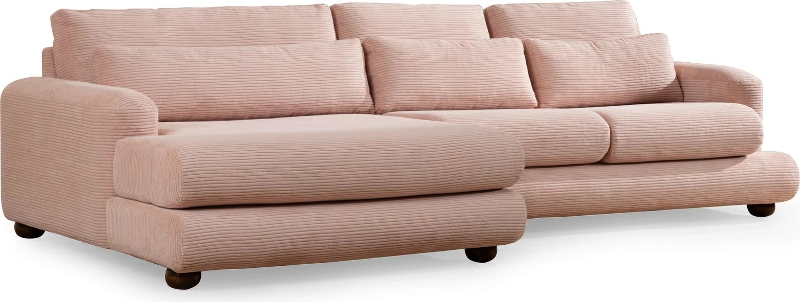 Këndare Atelier del Sofa, këndore e majtë, ngjyrë rozë, River Corner (Chl-2R)