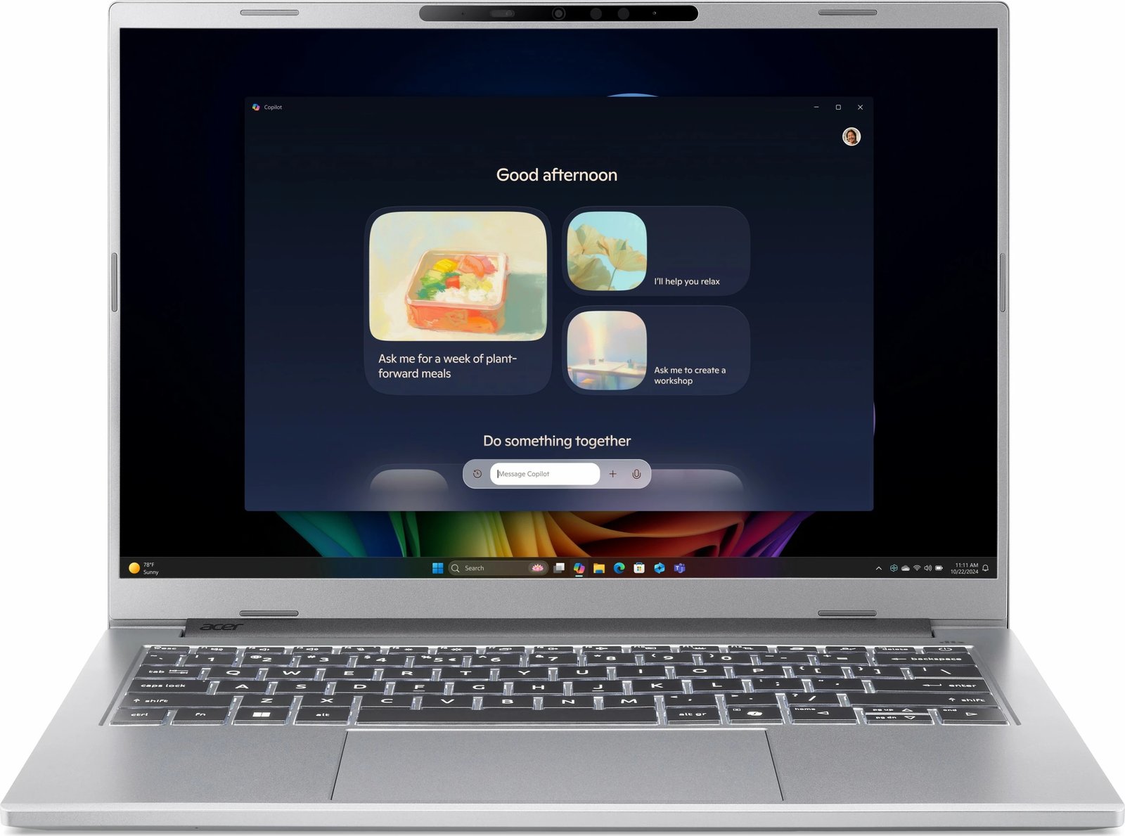 Kompjuter Acer Aspire 14 AI OLED A14-61M-R63L, Ryzen AI 7 350, 32GB/1TB, 14 inç, silver