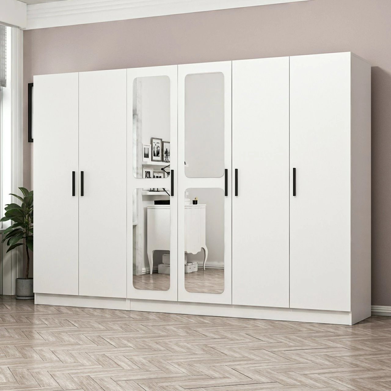 Dollap Skye Decor, i bardhë, 270x190x52cm