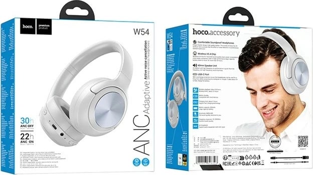 Kufje HOCO W54 me Bluetooth, ANC, Gri