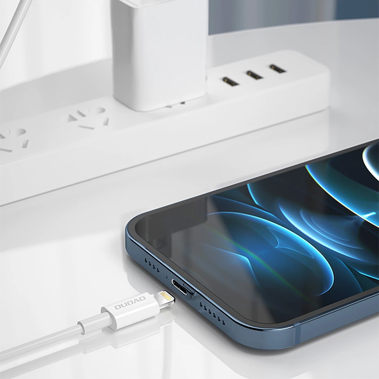 Kabllo Dudao L6X USB-C në Lightning, 1m, 20W PD, e bardhë