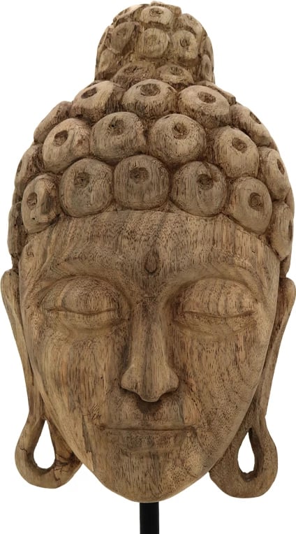 Dekorim tavoline maskë buddha, dru mango natyral-hekur, 20x18.5x48.5cm Dekorim tavoline maskë buddha, dru mango natyral-hekur, 20x18.5x48.5cm
