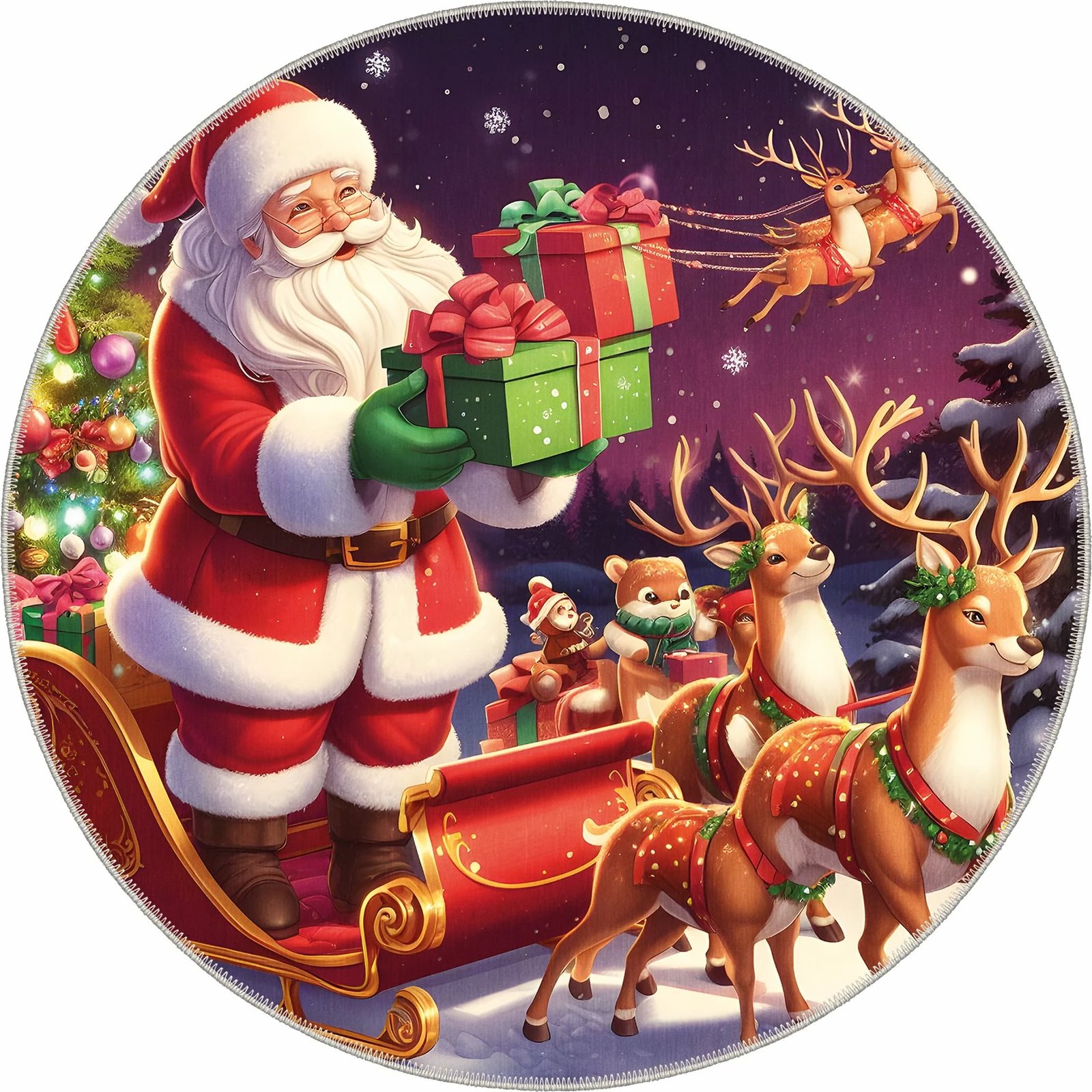 Qilim i rrumbullakët, shumëngjyrësh, 70x70cm, Conceptum Hypnose, Woobtny0507