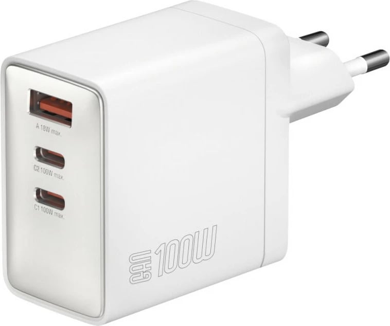 Karikues universal 4smarts GaN Pocket 100W, 2x USB-C, 1x USB-A, i bardhë