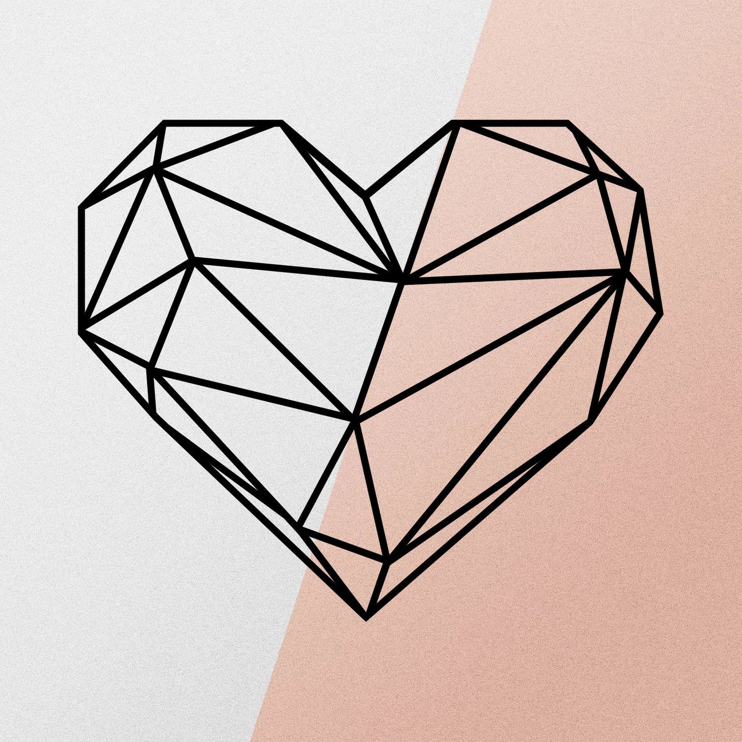 Aksesor dekorativ muri prej metali, zemër, ngjyrë e zezë, 47x40cm