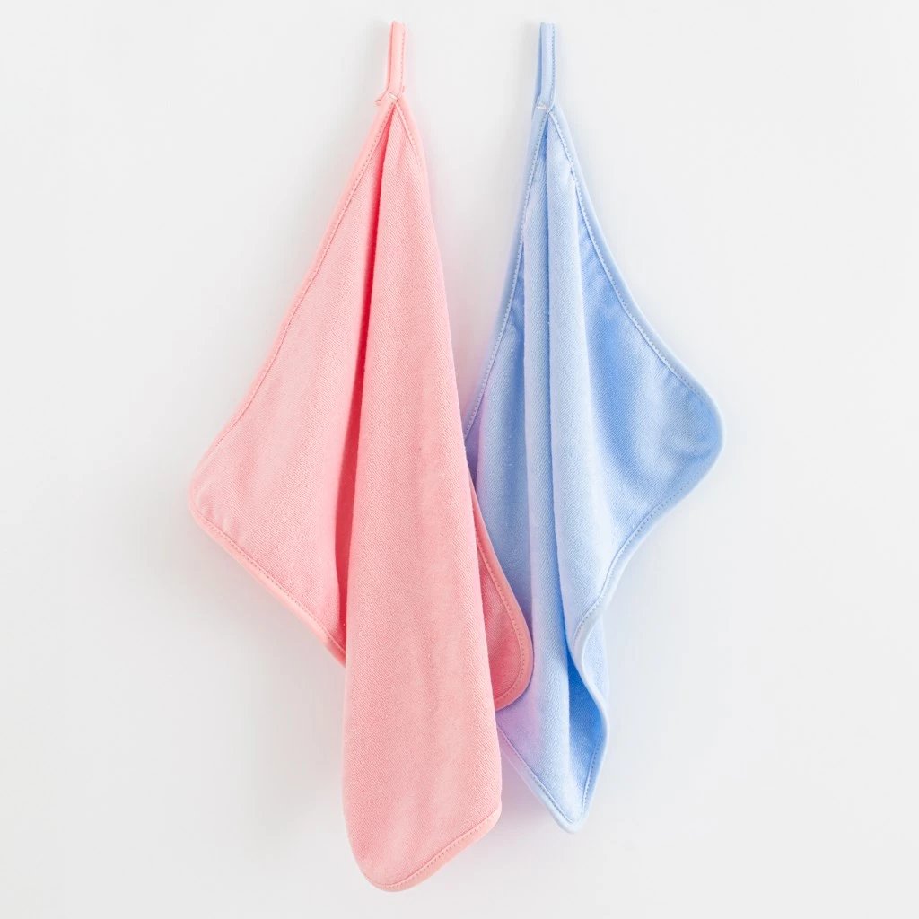 Peshqir për bebe New Baby 40x30 cm 100% pambuk me lak blu