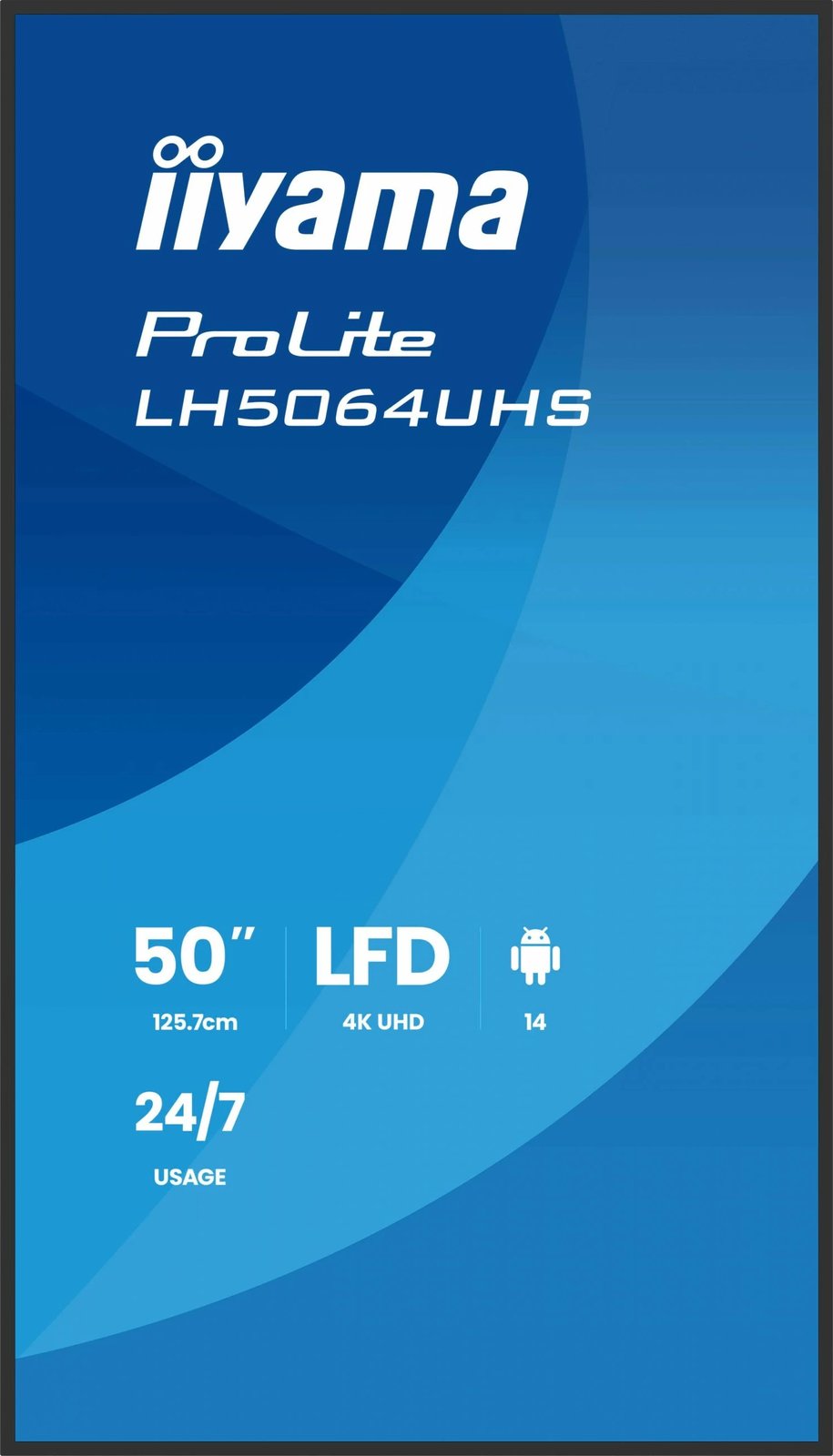 Ekran i madh digital signage iiyama ProLite LH5064UHS-B1AG, 50 inç, 4K UHD, Android, Wi-Fi