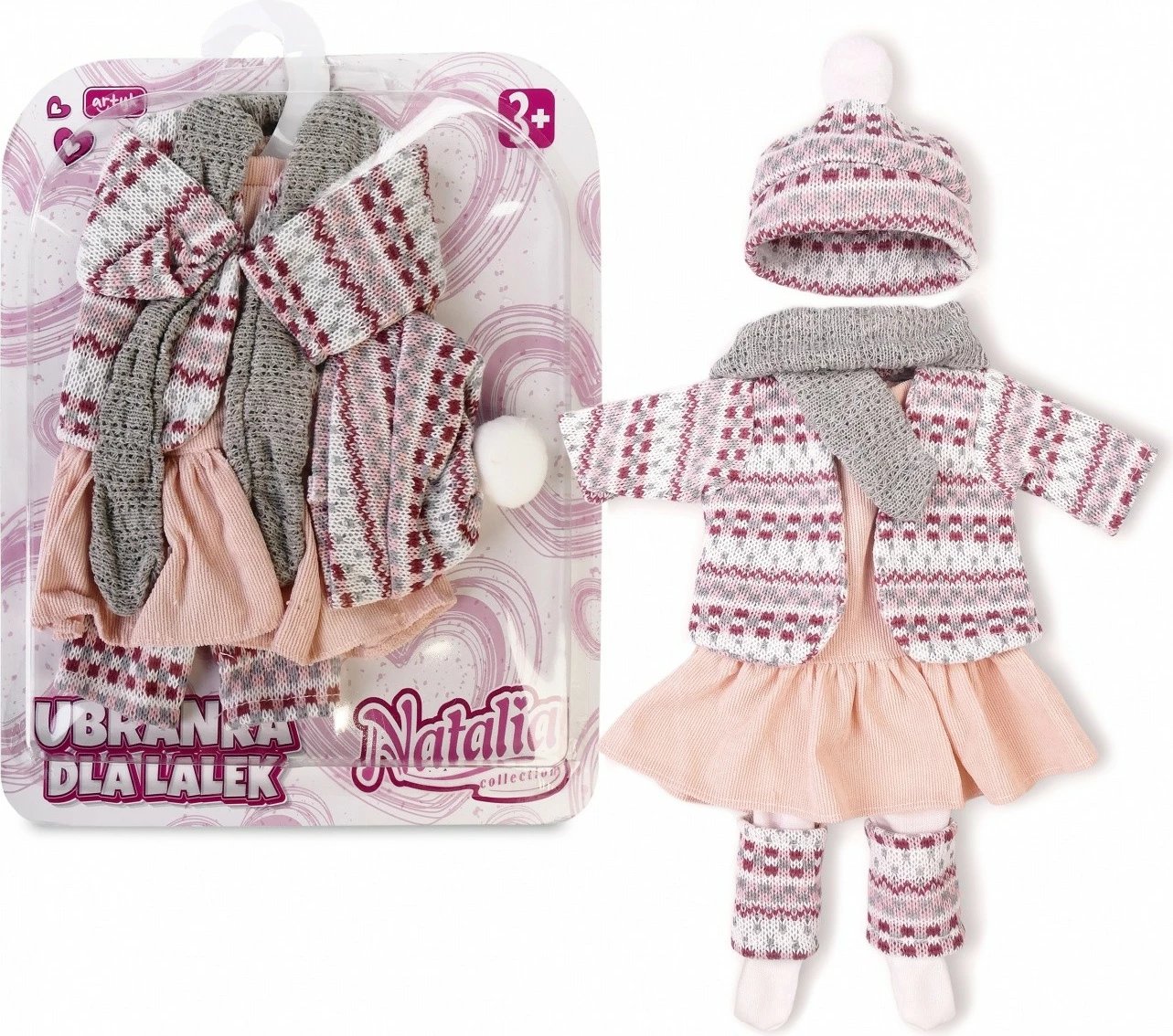 Set rroba për kukull Artyk Natalia, për kukulla deri 40 cm, shumëngjyrëshe