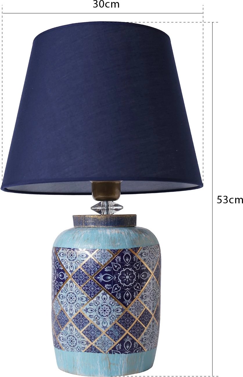 Llambë tavoline Opviq, YL508, qeramike, ngjyrë kaltër