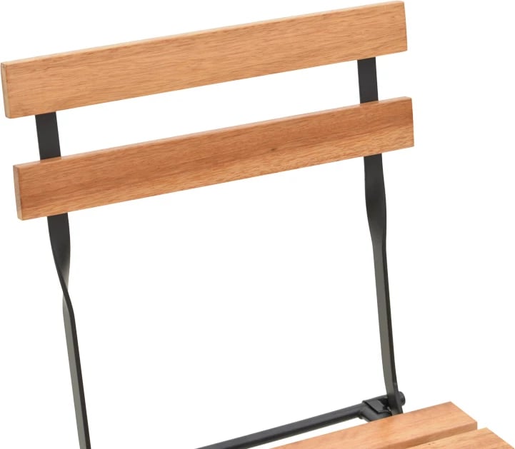 Tavolinë me karrige Pometia, set 3 copë, dru-metal, e palosshme