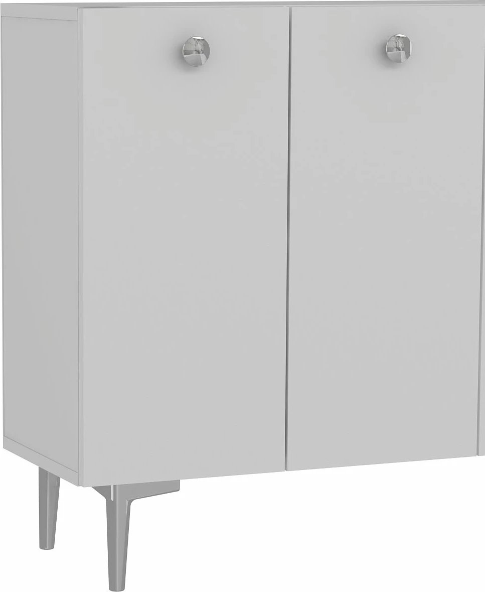 Konsolë moderne, ngjyrë bardhë e argjendtë, Skye Decor, Betty