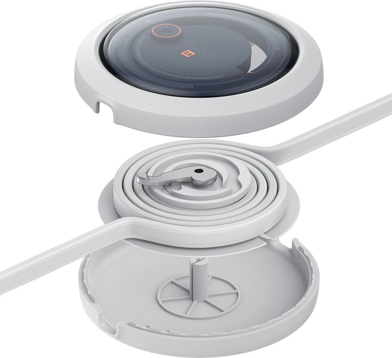Kabllo tërheqëse Baseus Free2Draw CB000084, 1.1m, USB-C/Lightning/micro USB, 100W, Bardhë
