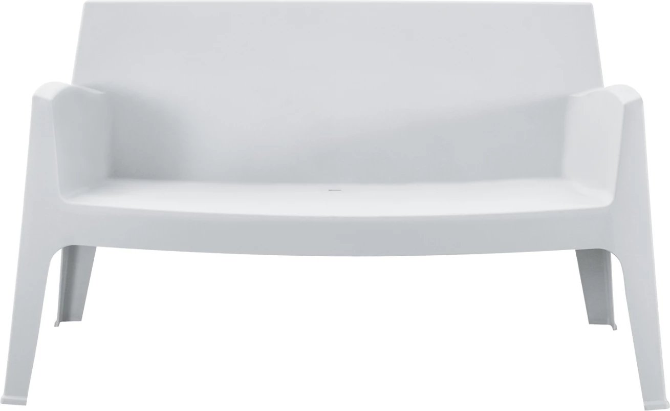 Divan i jashtëm 2-vendësh, polipropilen, ngjyrë e bardhë, SLEEK FH6366.01, 118x48.5x73cm