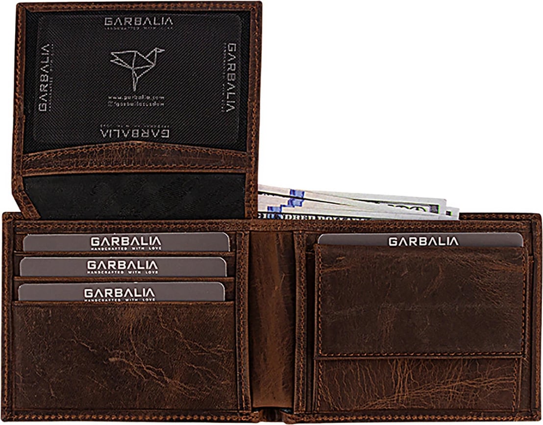 Portofol për burra, lëkurë origjinale, ngjyrë kafe, Jackson Crazy