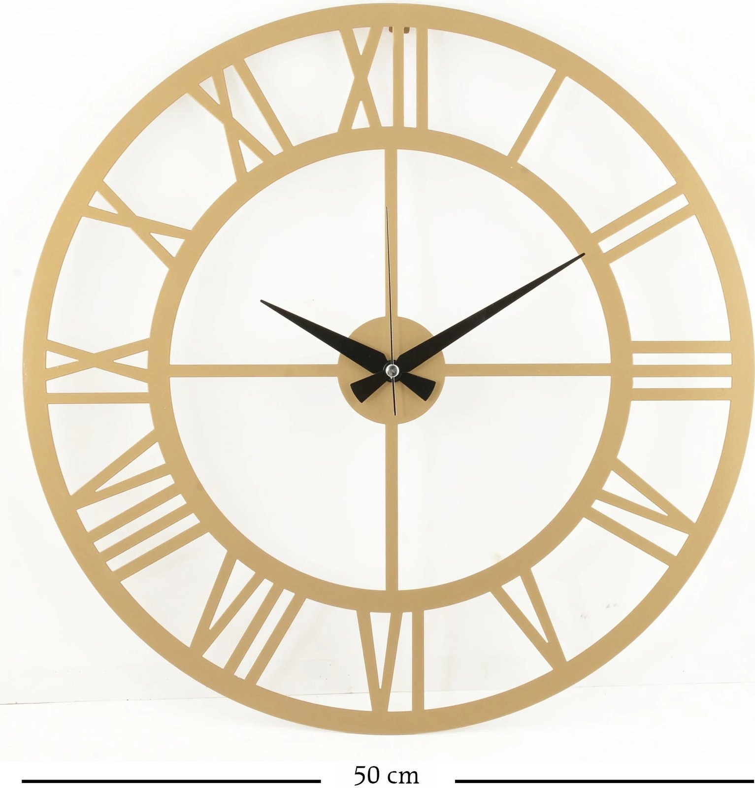 Orë muri dekorative metalike Wallity, Romantal, ngjyrë ari, 50cm