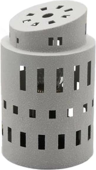 Qiri mbajtëse Piza, metal i bardhë, xham, 10.3x10.3x16.5cm