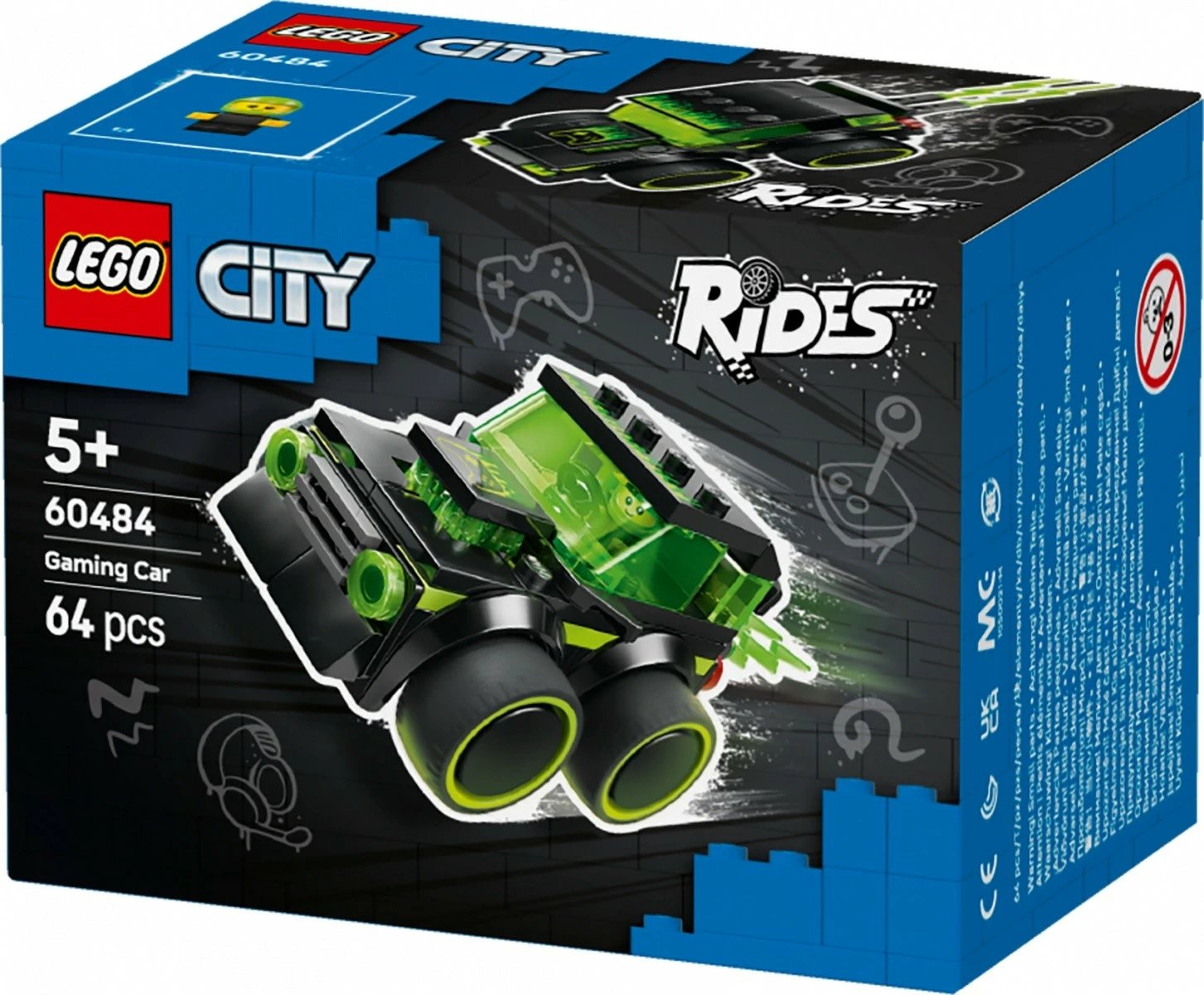 Set ndërtimi, LEGO City, 60484 Gaming Racer, 64 pjesë, set i vogël, gjelbër/zezë