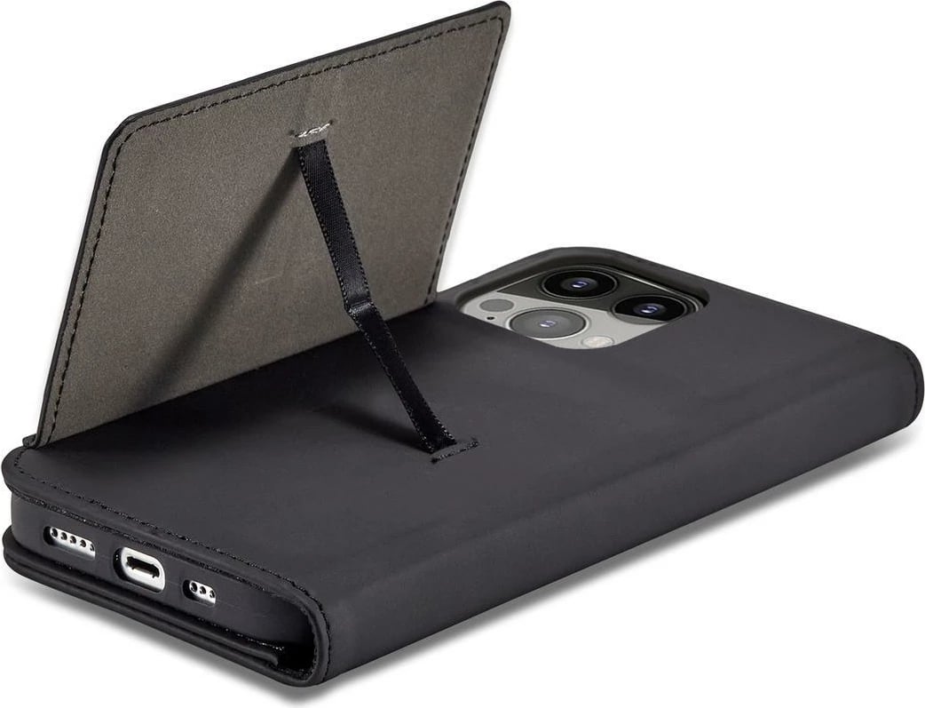 Mbështjellës Hurtel Magnet Card Case për iPhone 14 Pro Max, me kapak, xhep për karta, i zi