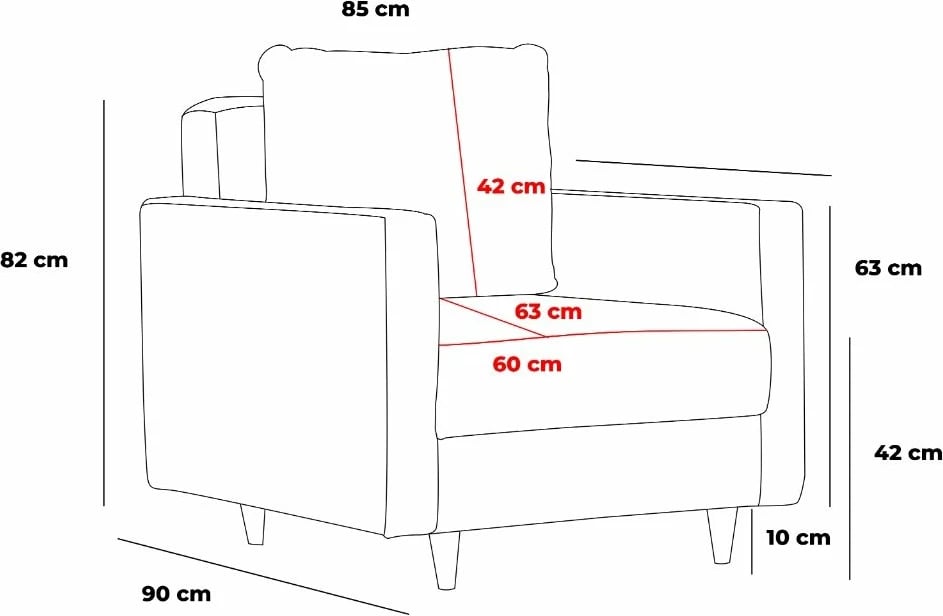Karrige një vendëshe Eva, ngjyrë antracit, Atelier del Sofa
