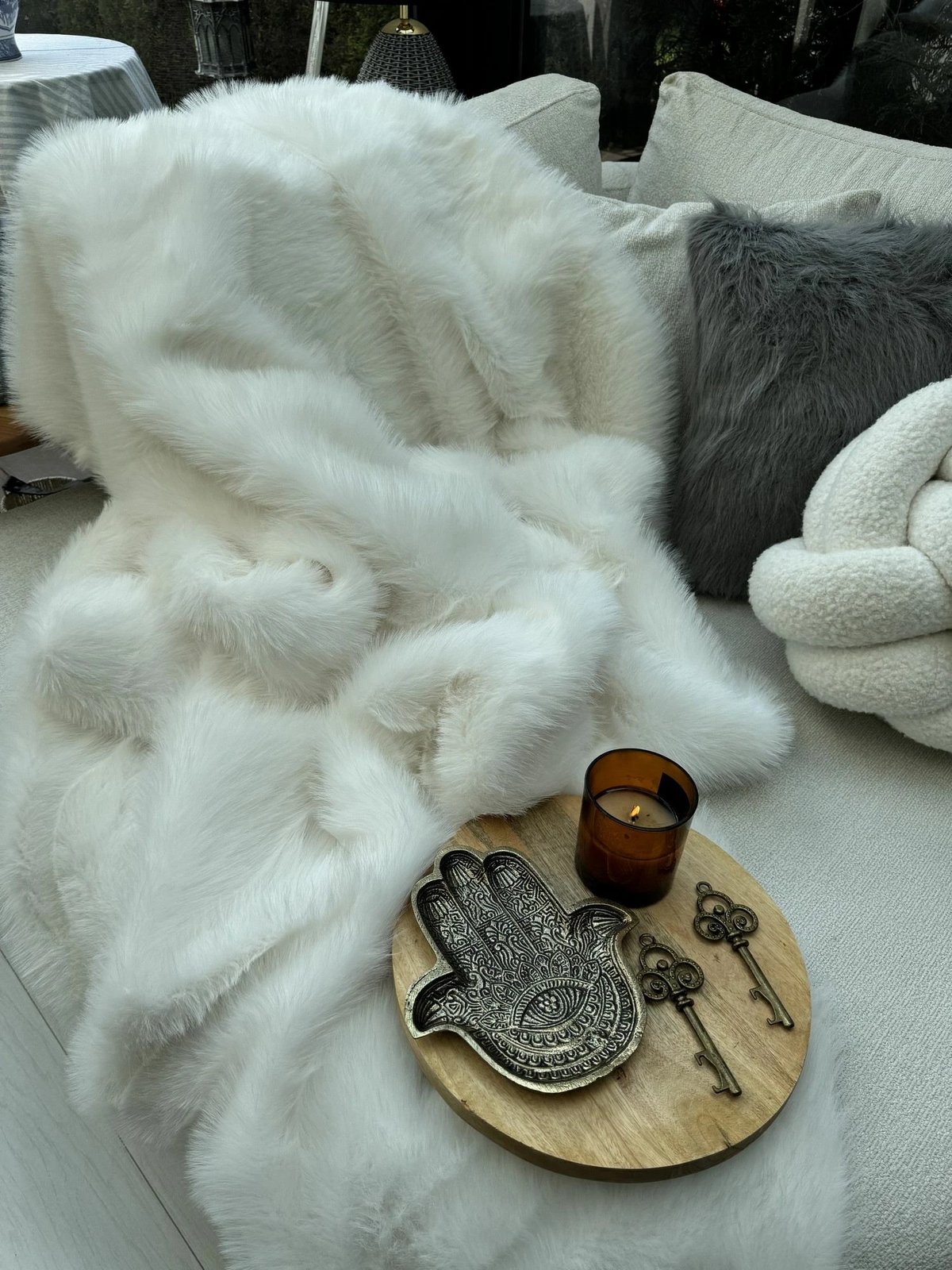 Mbulesë divani Evila Originals, Lolita, e bardhë, 150x100cm