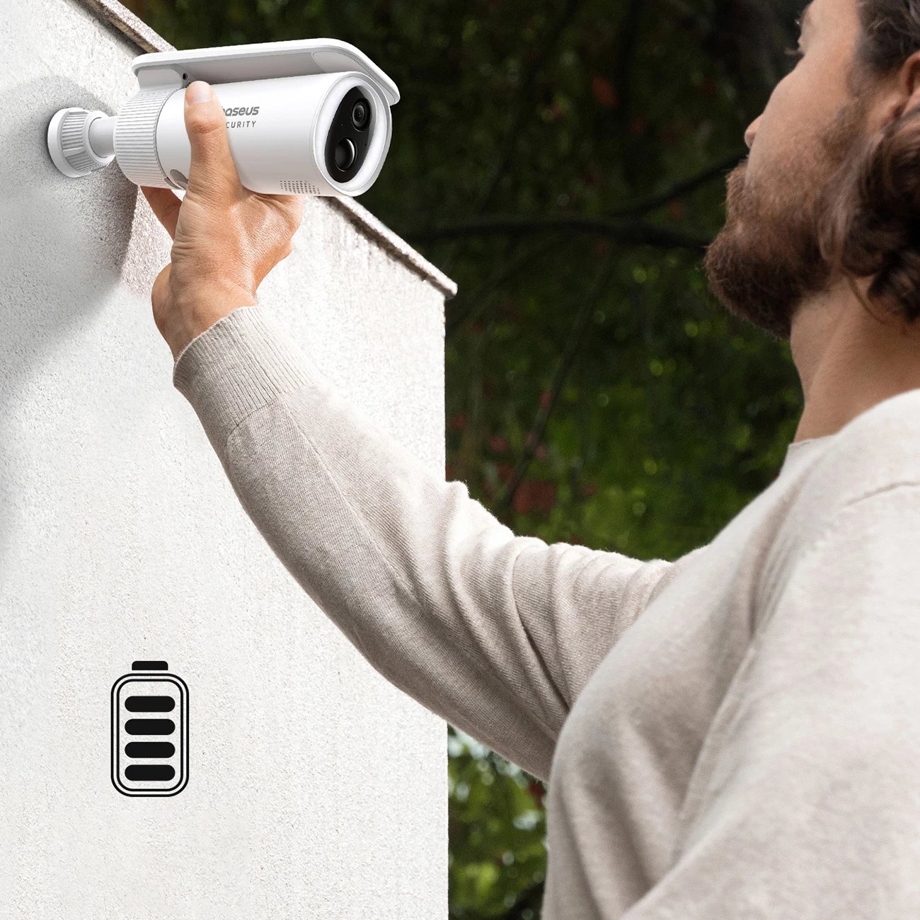 Kamerë sigurie Baseus Security S1, 2K, me panel diellor, e bardhë Kamerë sigurie Baseus Security S1, 2K, me panel diellor, e bardhë