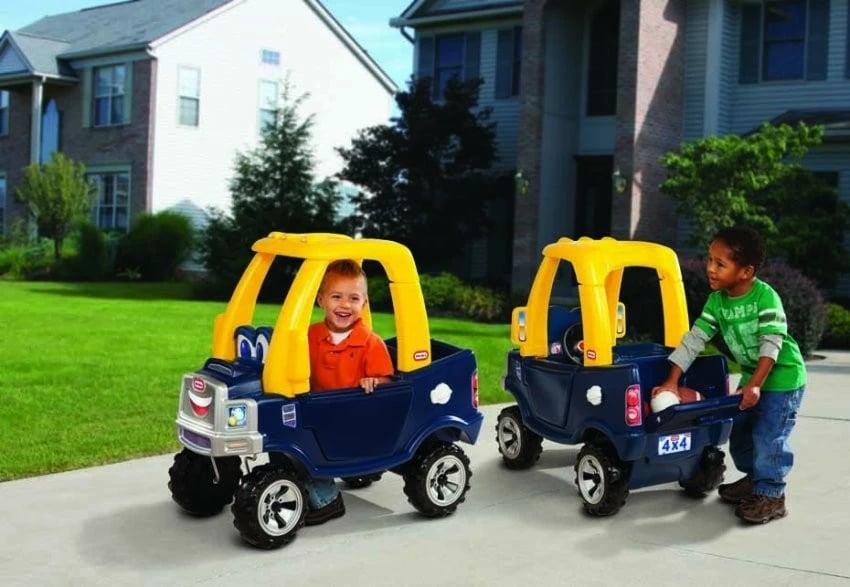 Makine lodër Little Tikes Cozy Truck Car, 90 x 46 x 45 cm, blu e errët/verdhe