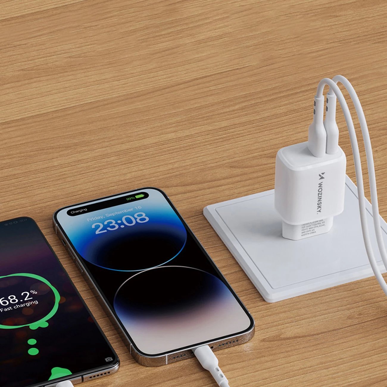 Karikues muri Wozinsky CUWCW, 2 x USB-A, 2.4A, i bardhë