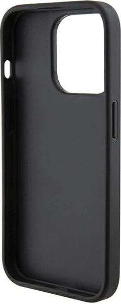 Mbështjellës Ferrari Grip Stand Metal Logo për iPhone 15 Pro Max, i zi