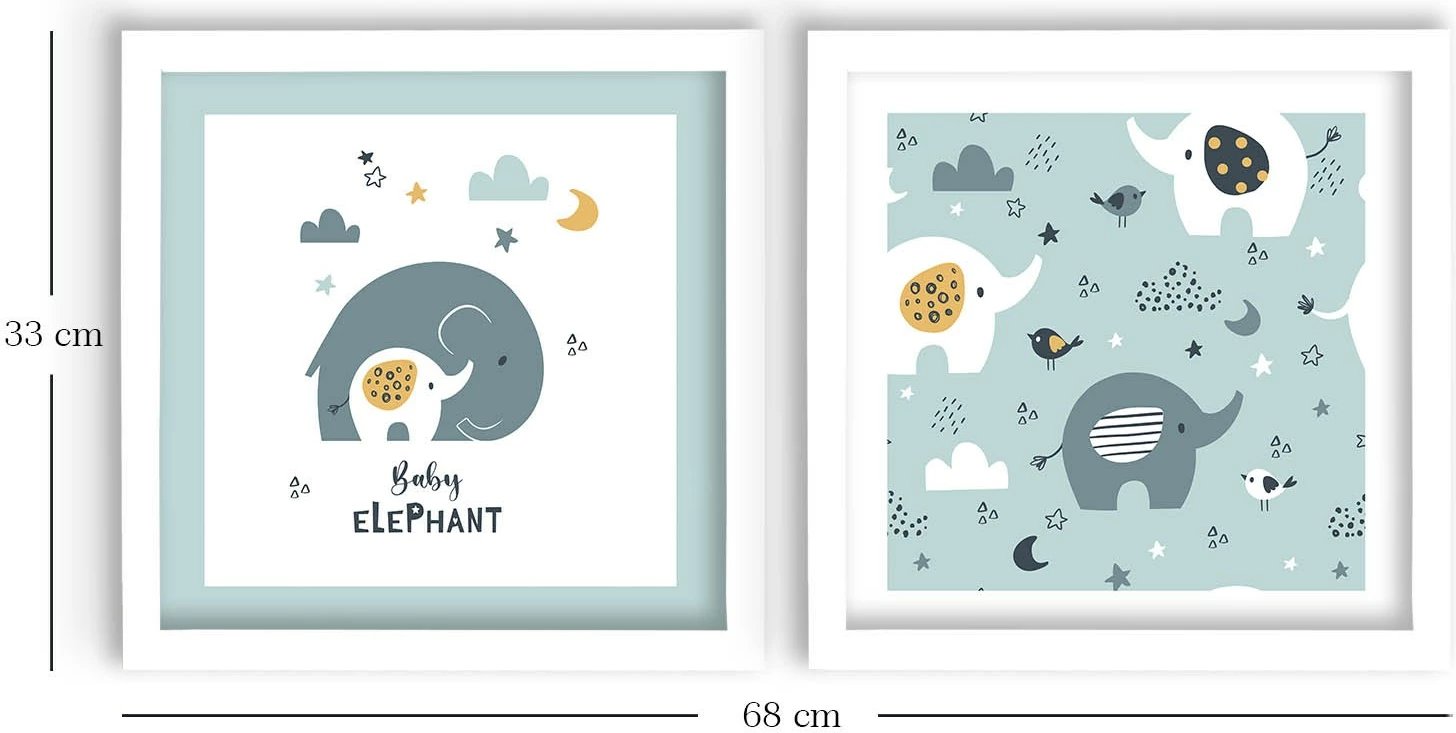 Pikturë dekorative me kornizë MDF (2 copë), Wallity, 2P3333BCT-015