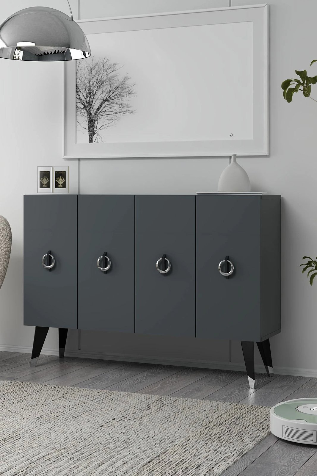 Konsol Skye Decor, anthracite, e zezë, argjend, 8184KM-32