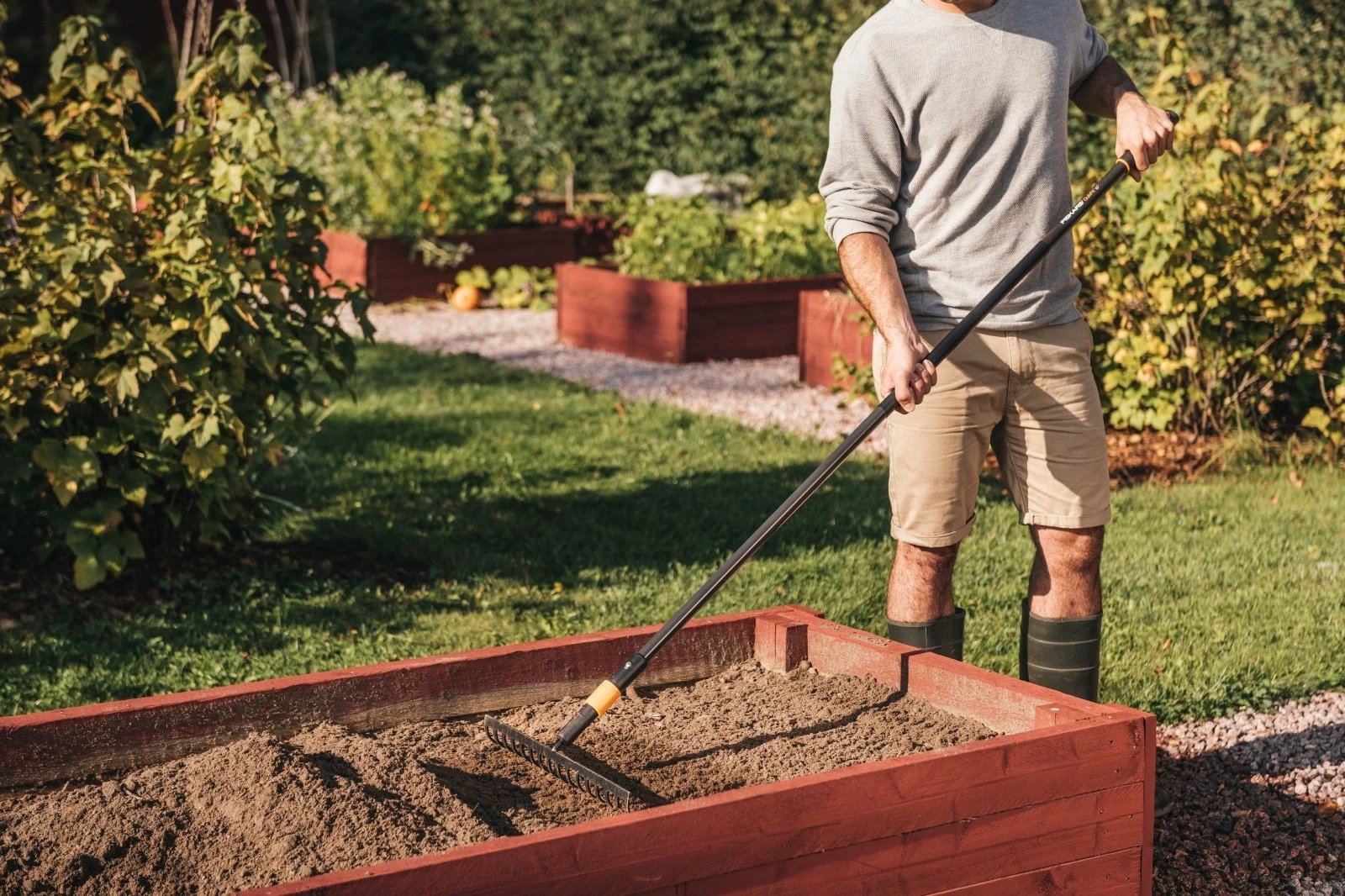 Kokë grabuje kopshti, Fiskars QuikFit 1000654, 16 dhëmbë, çelik karboni
